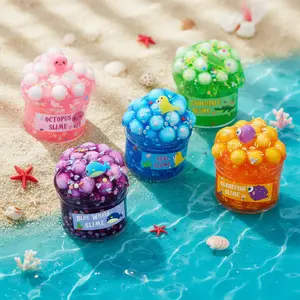 Clear Slime Kit for Kids – DIY Glitter Slime with Charms & Foam Beads, Stretchy Sensory Toy for Stress Relief, Safe Non-Toxic Gift for Boys & Girls