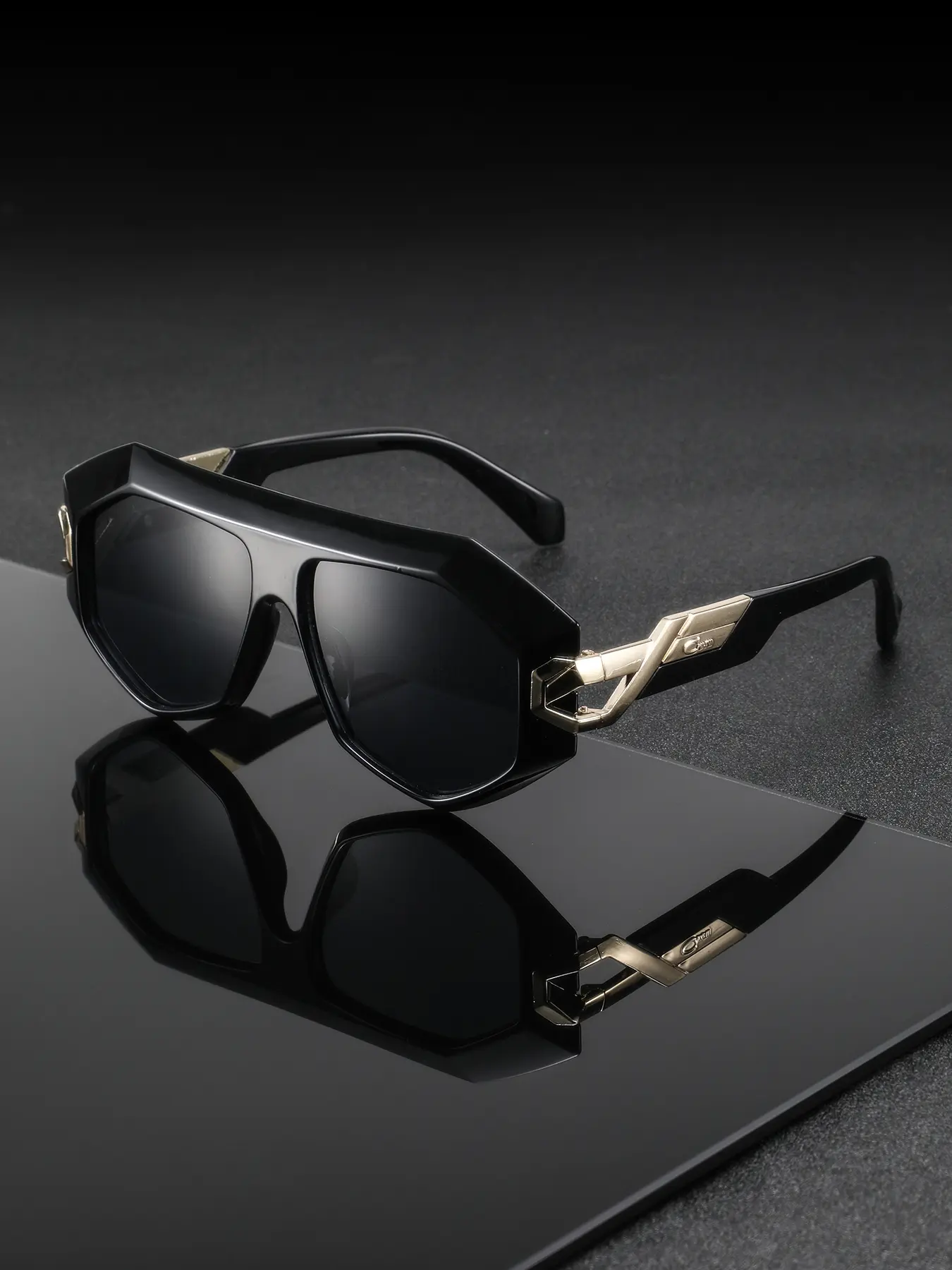 Men's New Geometric Large Frame Fashion Glasses, Stylish Angular Cut Design, Casual Wear, Holiday Gift, Durable Trendy Style, Unisex