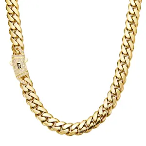 NOREL 14K gold-plated Cuban necklace/bracelet Brand new "S" logo design| The latest electroplating gold-plating process for rust prevention| hip-hop style fashion items| The best gift for men and women| Couples' style| 8mm/10mm/12mm/14mm