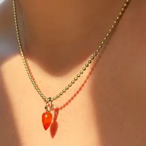 Carnelian Acorn Drop Charm