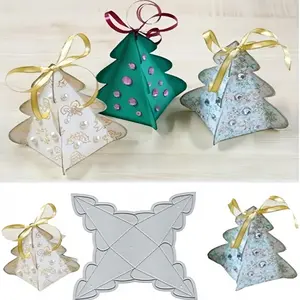 3D Gift Box Metal Cutting Die - Made of durable material, compatible with various die-cut machines. It crafts 3D gift boxes with decorative details, perfect for holiday favor packaging, scrapbooking crafts and creative handmade projects.