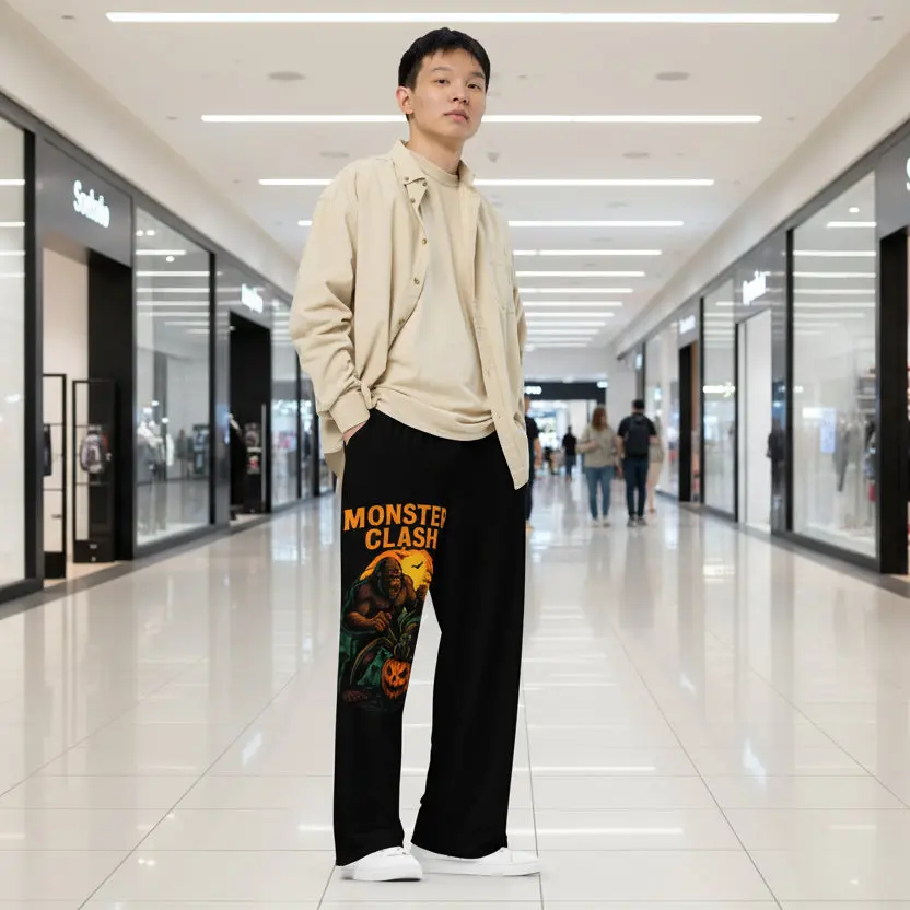 Monster Clash Unisex Wide-leg Halloween Pants