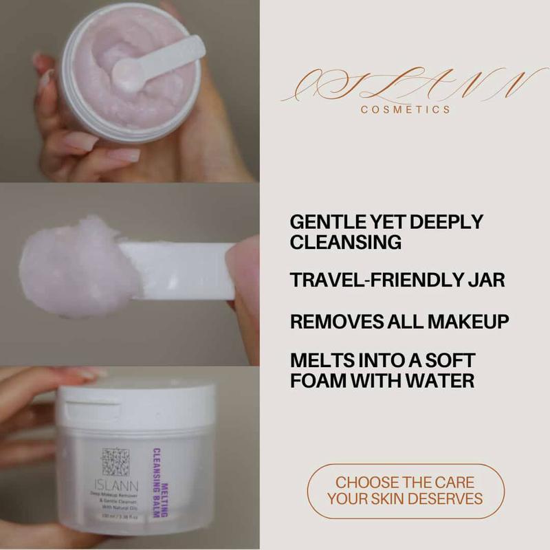 ISLANN Melting Cleansing Balm 3.4fl.oz/100ml - Clean Balm, Gentle Makeup Remover, Face Cleanser, Oil Based Cleanser, Natural Skincare with Botanical Aroma Oil, Vegan, For All Skin Types