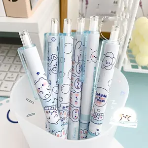 6/12Pcs Random Rabbit Click Gel Pen Aesthetic Pens