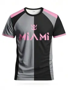 Miami-style football jerseys and crewneck short-sleeved T-shirts, Sports Clothing, suitable for games, training and casual sports wear, Athletic Training Apparel