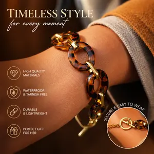 Trendy Leopard Print Bracelet for Women, Stainless Steel Adjustable Bangle, Lightweight Minimalist Stackable Jewelry Gift