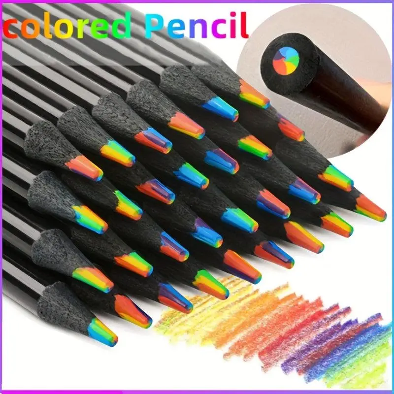 Vibrant 8Color Rainbow Pencil Unleash Creative Graffiti