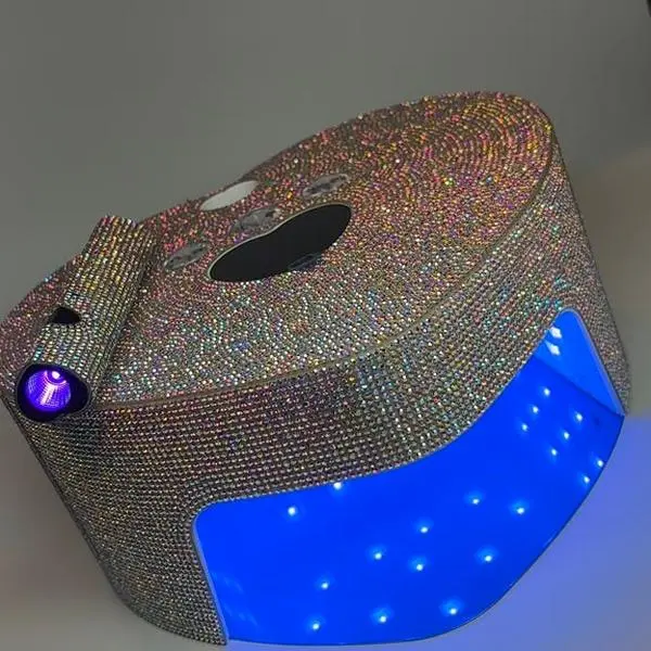 Lámpara de Uñas Inalámbrica Recargable con Diamantes de Imitación (Modelo X70)+Mini lampara