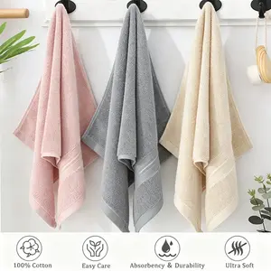 3 Pack Large Hand Towels Bathroom, 29.53*12.78 Inches, 100% Cotton, Large & Lighter, Lighter Weight, Super Soft, Absorbent, Perfect Bathroom Towels