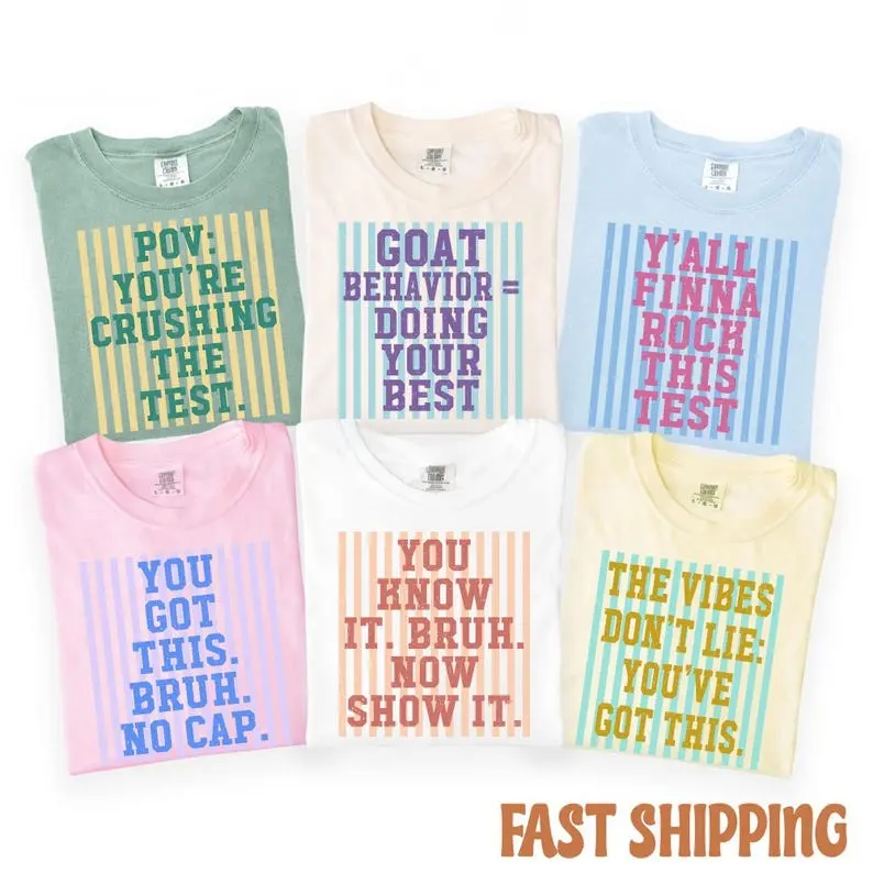 Rock the Test Shirt Comfort Colors, Teacher Motivation, Retro Y2K Classroom Tee, Garment-Dyed, Back To School Teacher Student Shirt, Testing Motivation Graphic TShirt