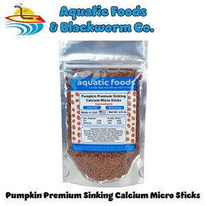 Premium Pumpkin Sinking Micro Sticks with Pumpkin, Krill, Brine Shrimp, Anchovy Meal with and Aquatic Food's Vitamin & Mineral Pack for Shrimp, Snails, Bottom Fish, ALL Community Tropical Fish. FREE 4-Type Wafer Mix & 12-Type Pellet Mix Included