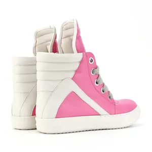 Men's Platform High-Top Thick Shoelaces Casual Sneaker Side Zipper Comfortable Sneaker Casual Shoes