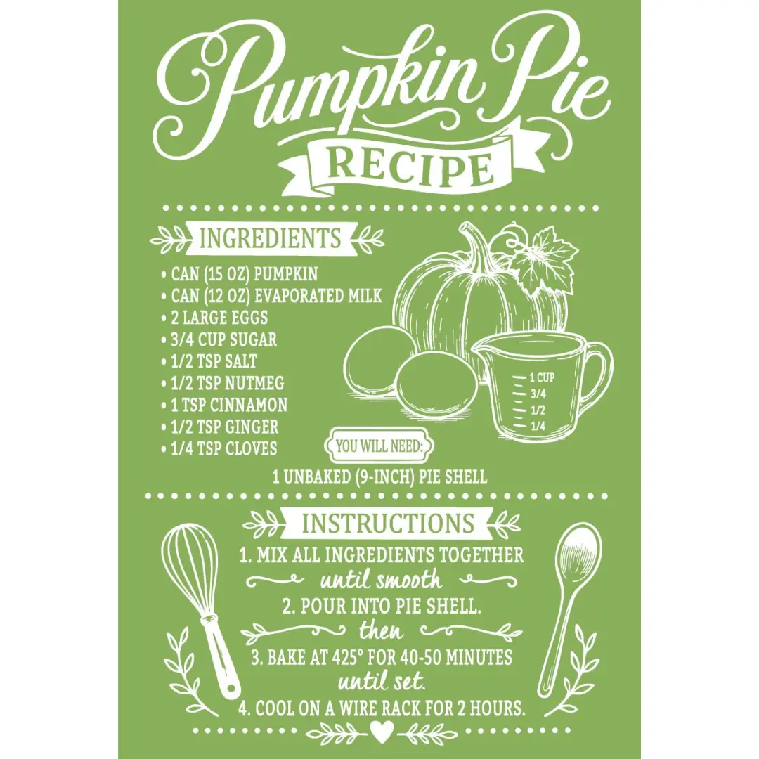 Magnolia Design Co. "Pumpkin Pie Recipe" Stencil – 12x18