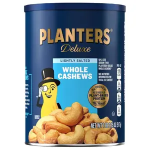 Deluxe Lightly Salted Cashews, Party Snacks, Plant-Based Protein, Quick Snack for Adults, After School Snack, Flavored with Sea Salt, Kosher, 1lb 2.25oz