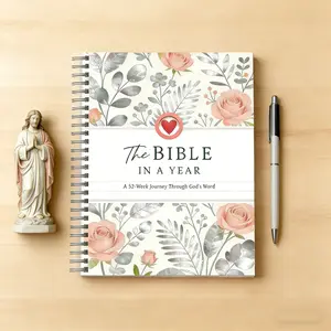 One-Year Bible Reading Plan Book, 52 Weeks Spiritual Guide, Faith Gift for Women, Weekly Reading Plans, Record Key Scriptures