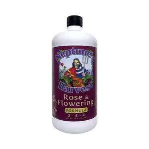 Neptune's Harvest Rose & Flowering Formula 2-6-4 Fertilizer for Strong Roots Lush Foliage and Vibrant Blooms 36 Ounce