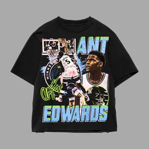 Retro Anthony Edwards Tee, Timberwolves Basketball Fan Apparel