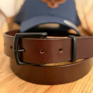Leather Belt - Handmade IN THE USA, Classic Design, Adjustable Fit, Durable Material, Ideal for Everyday Wear