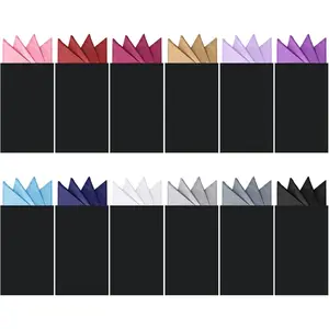 12 pcs elegant men's pocket handkerchiefs, pre folded soft polyester fiber handkerchiefs, available in multiple colors, suitable for suits, formal events and casual wear