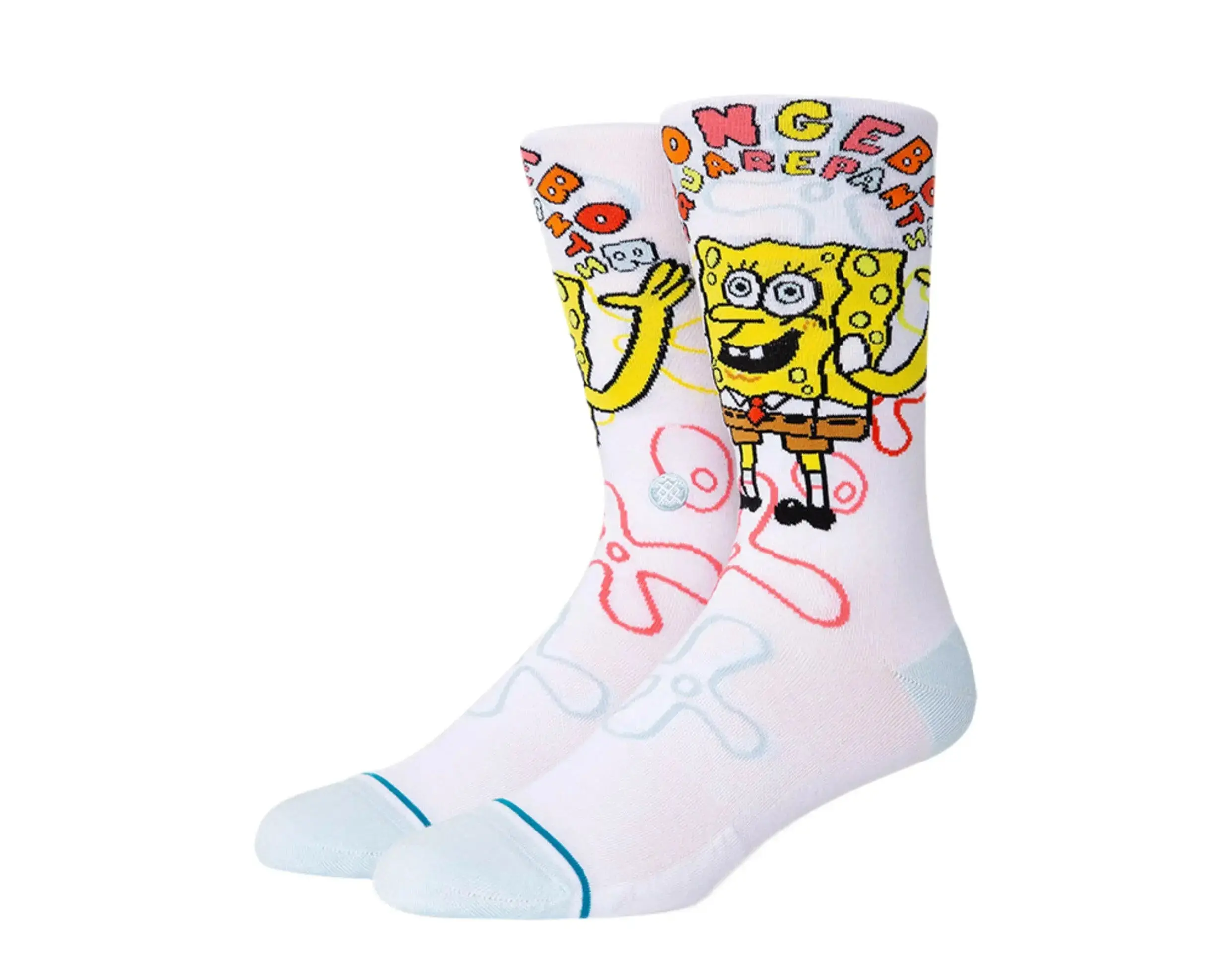 Stance x Sponge Bob Imagination Bob Crew Socks in White | Men's