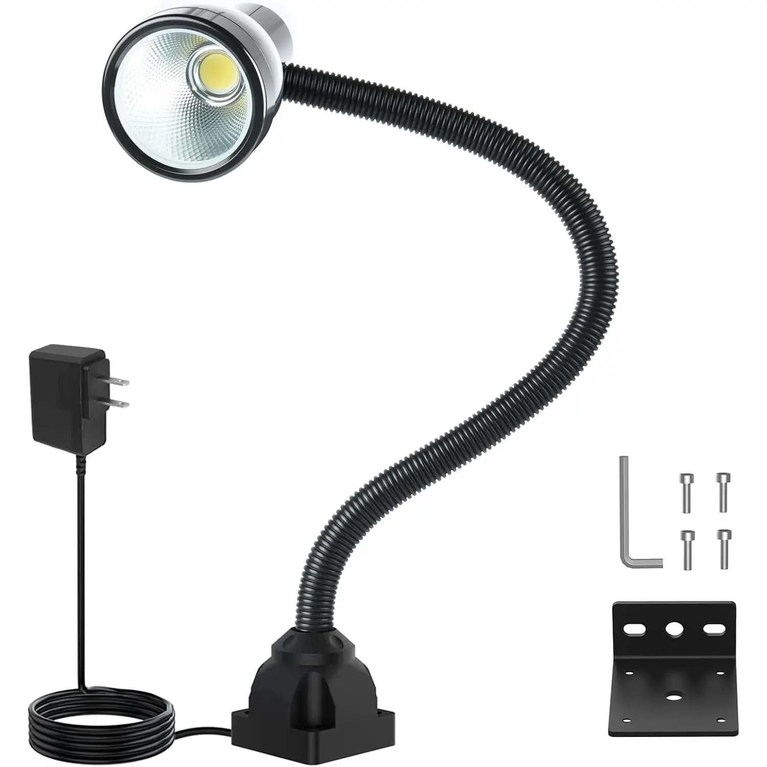 ible Work Light, 12W Machine Light, 1200 Lumen ible Work Light for Lathe milling Machine, Drilling Machine, Industrial Lighting, Workbench Lighting (1200LM Screw Mount Base)