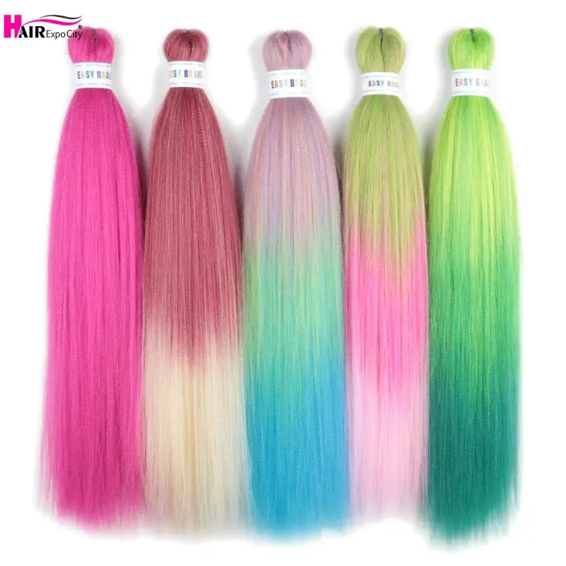 2026 New Easy Braids 26Inch Synthetic Jumbo Braids Hair Extensions  Colorful Braiding Hair Pre Stretched Hair Expo City