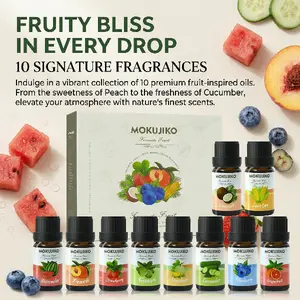 Aromatherapy Candle Making Fruit Fragrance Oils Set, 10x10ml 100% Fruit Scented Oils for Diffusers, Humidifiers, Home Scent, DIY Candle Making,Festival gifts - Watermelon, Peach, Strawberry, Guava, Cantaloupe, Cucumber, Blueberry, Grapefruit, Coconut,Corn