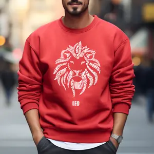 Zodiac Characteristics Crewneck Sweatshirt — Red with White Design