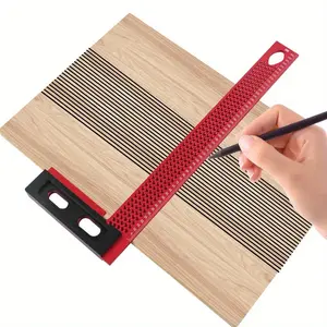 Precision Scriber, Aluminum Framing Mitre Square, Woodworking Cross Calibration Ruler, Measuring and Marking L-type Hole Ruler Right Angle Protractor