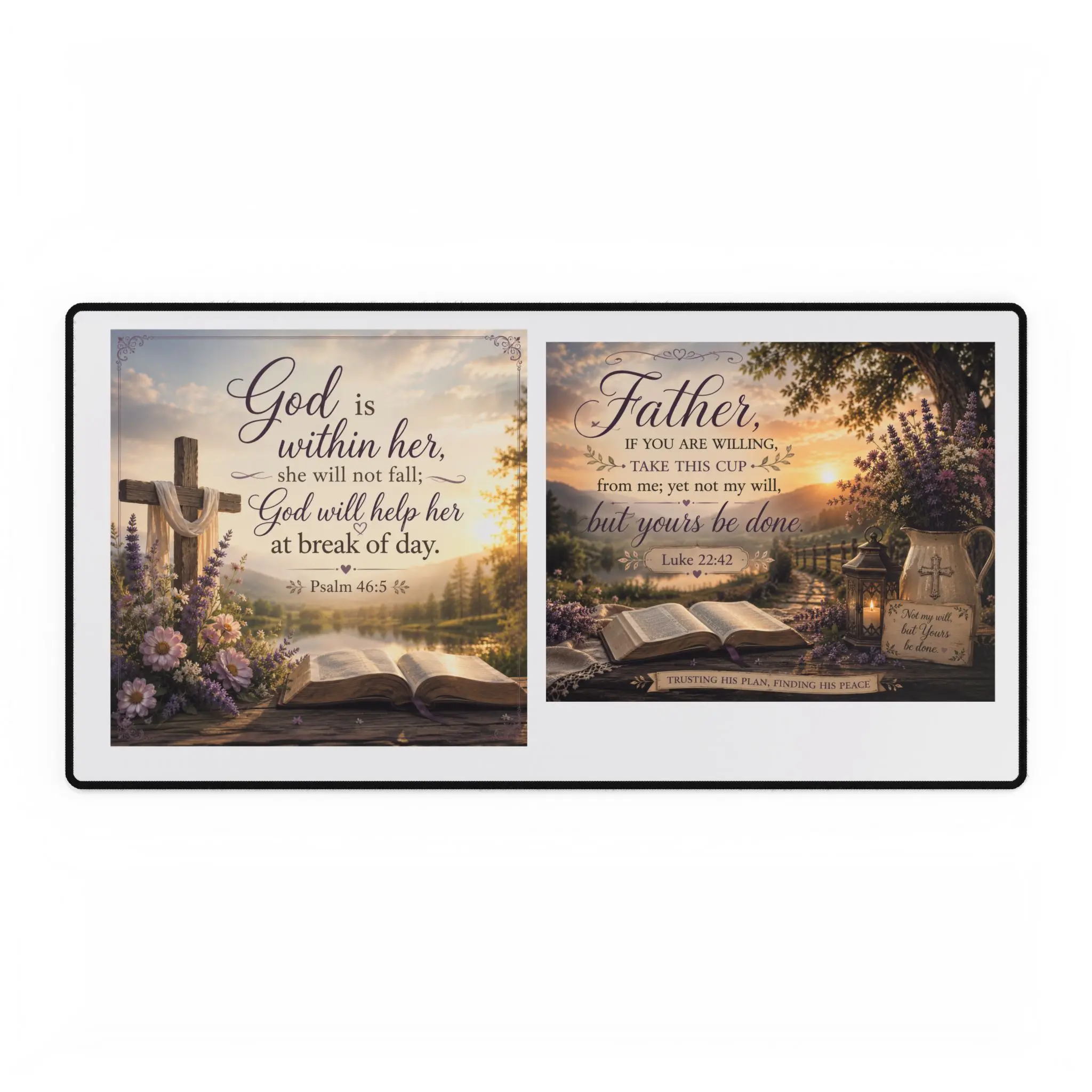 Scripture Collage Desk Mat | Inspirational Bible Verse Office Desk Mat