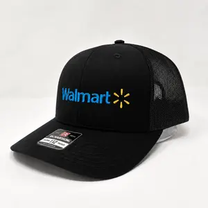 Walmart Logo Black Trucker Hat Cap Adult Size Unisex Stylish Functional Accessory with Walmart Logo  Embroidered trucker hat