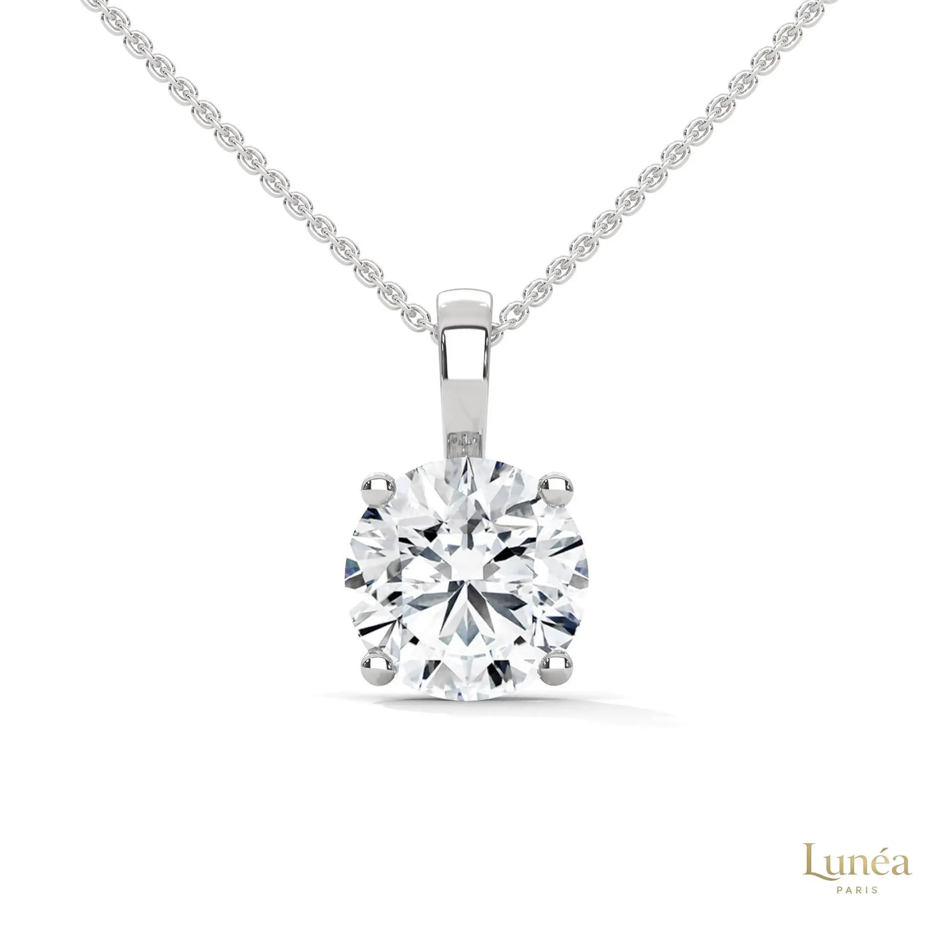 2.75 CT. Round Diamond Solitaire Pendant | Lab Grown | 14K Gold & Platinum