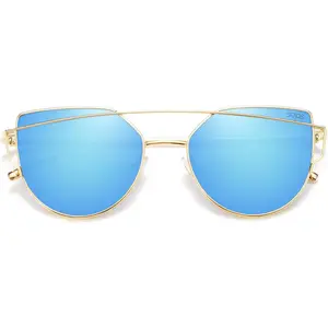 Women's Cat Eye Sunglasses - Fashion Designer Style with Mirrored Lenses SJ1001 - Trendy UV Protection Eyewear for Chic Summer Looks