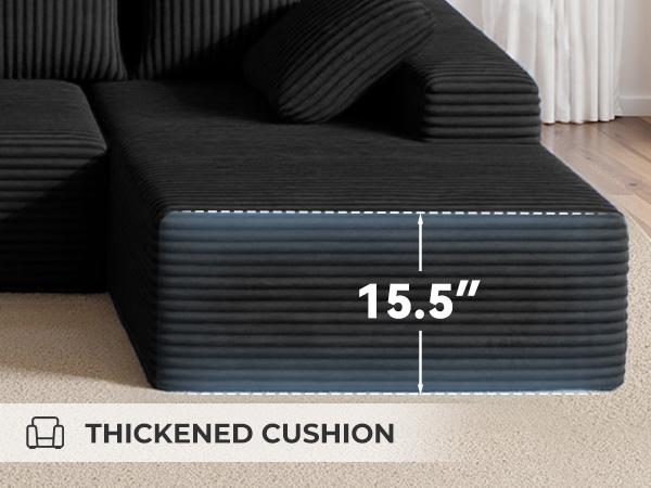 【3 Packages shipping】131'' U Shaped Sectional Couches with Chaise Lounge, No Assembly Required Deep Seat Modular Cloud Sofa for Living Room 1PCS, Bedroom