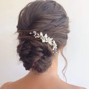 Bride Wedding Flower Hair Pins Bridal  Hair   Hair Accessories for Women and Girls (Pack of 3) (A-)