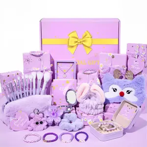 Teen Girl Gifts Trendy Stuff, Easter Basket Gifts for Tween & Teen Girls - 11 PCS Birthday Gifts, w/Inspiring Tasks & Makeup Bag, Curated Empowering Wrapped Bow Gift Sets for Daughter Niece Sister