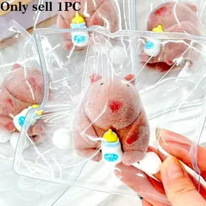 Capybara Squishy Toy with Baby Bottle, Slow Rebound Tpr Squeeze Toy, Stress Relief Fidget Toy for Kids Adults, Cute Animal Decompression Toy