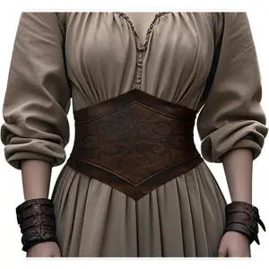 Women's Viking Leather Corset Belt Medieval Cinch Belt Renaissance for Halloween