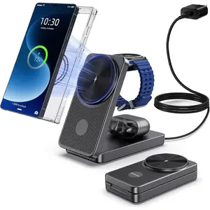 3 in 1   Charger for , Foldable Android  Station for Galaxy S26/S25 Ultra /S24/Z Fold 7/Flip 7,  Watch Charger Stand for Galaxy Watch Ultra 8/7/Buds 4 for Travel