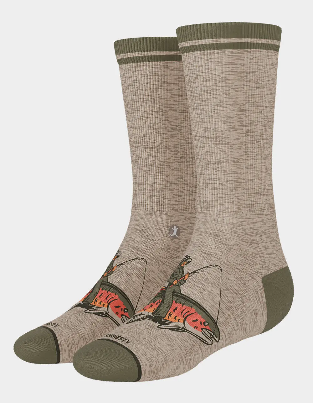 SHINESTY  Mens Rowdy Angler Crew Socks, Multi-Colored, Large