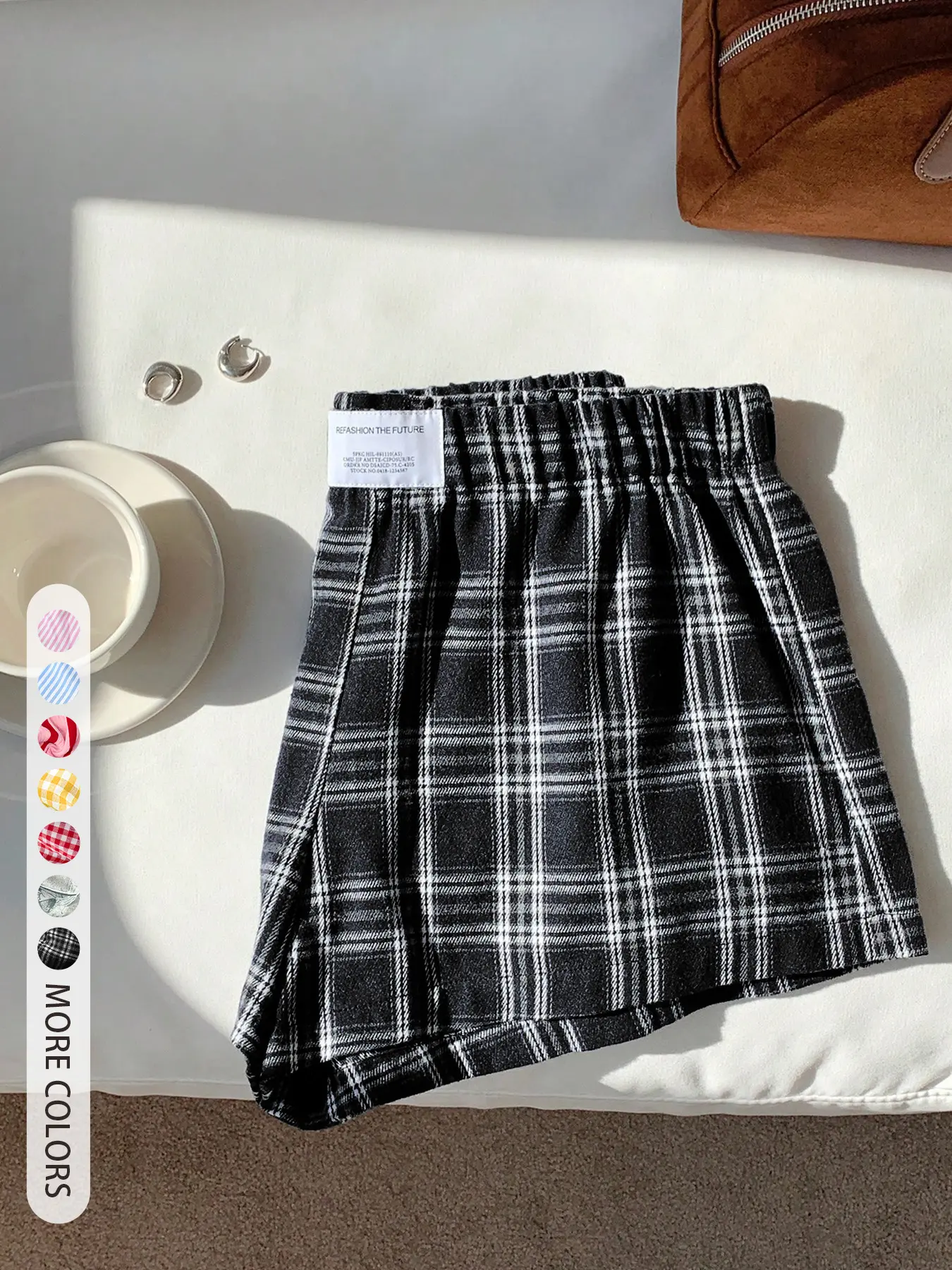 Women's Plaid Line Casual Sporty Shorts Summer, Loose Fit Breathable Slimming, Fashionable and Comfortable, Versatile Gym Shorts for Daily Wear and Beach Outings, Athleisure Casual Shorts, Loose Sports Shorts, Athletic Casual Shorts
