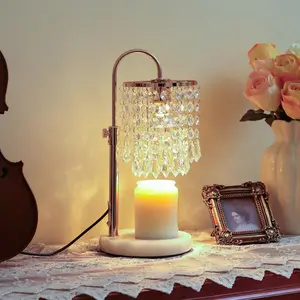 Candle Warmer Lamp with Timer Dimmer and 3 Bulbs, Lamp Candle Warmer with Marble Base,Wax Melt Warmer for Jar Candles, for Mom, Warming Gifts New Home