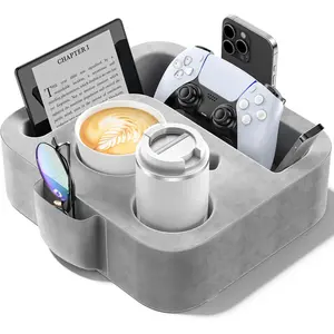 Couch Cup Holder Pillow, Sofa and Bed Caddy for  Controller, Remotes, Phones, Small-Sized Cup & Drink Holder for Couch, Bed, Desk, Car, Beach, Bathroom Cup Holder