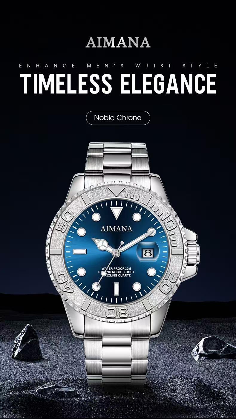 Men's business fashion quartz watch,waterproof,luminous date display,round dial,business formal watch,fashionable and versatile luxury gift watch,Perfect Gift for Birthday or Party(Randomly give away an elegant, exquisite, and stylish women's watch)