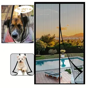 Pure Color Magnetic Screen Door Curtain, Anti-Mosquito, Easy Install, Blackout, Hands-Free, Living Room Magnetic Door Curtain