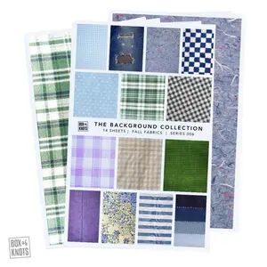 The Background Collection | Series 006 | “Fall Fabrics” | Full Sheet Sticker Collage Adhesive | Scrapbooking and Journaling | Matte Decorative Junk Journaling Decor | Scrapbooking