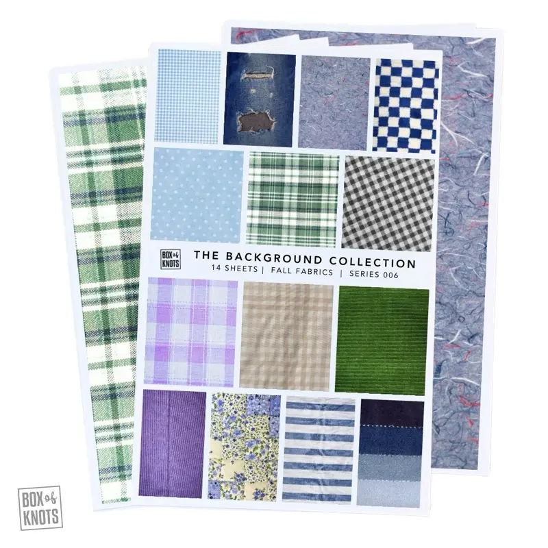The Background Collection | Series 006 | “Fall Fabrics” | Full Sheet Sticker Collage Adhesive | Scrapbooking and Journaling | Matte Decorative Junk Journaling Decor | Scrapbooking