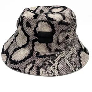 All Saints Flow Bucket Hat | Bold Snake-Print Street Style | Lightweight & Breathable | Neutral Black/Grey Palette | Perfect for Everyday Wear & Travel