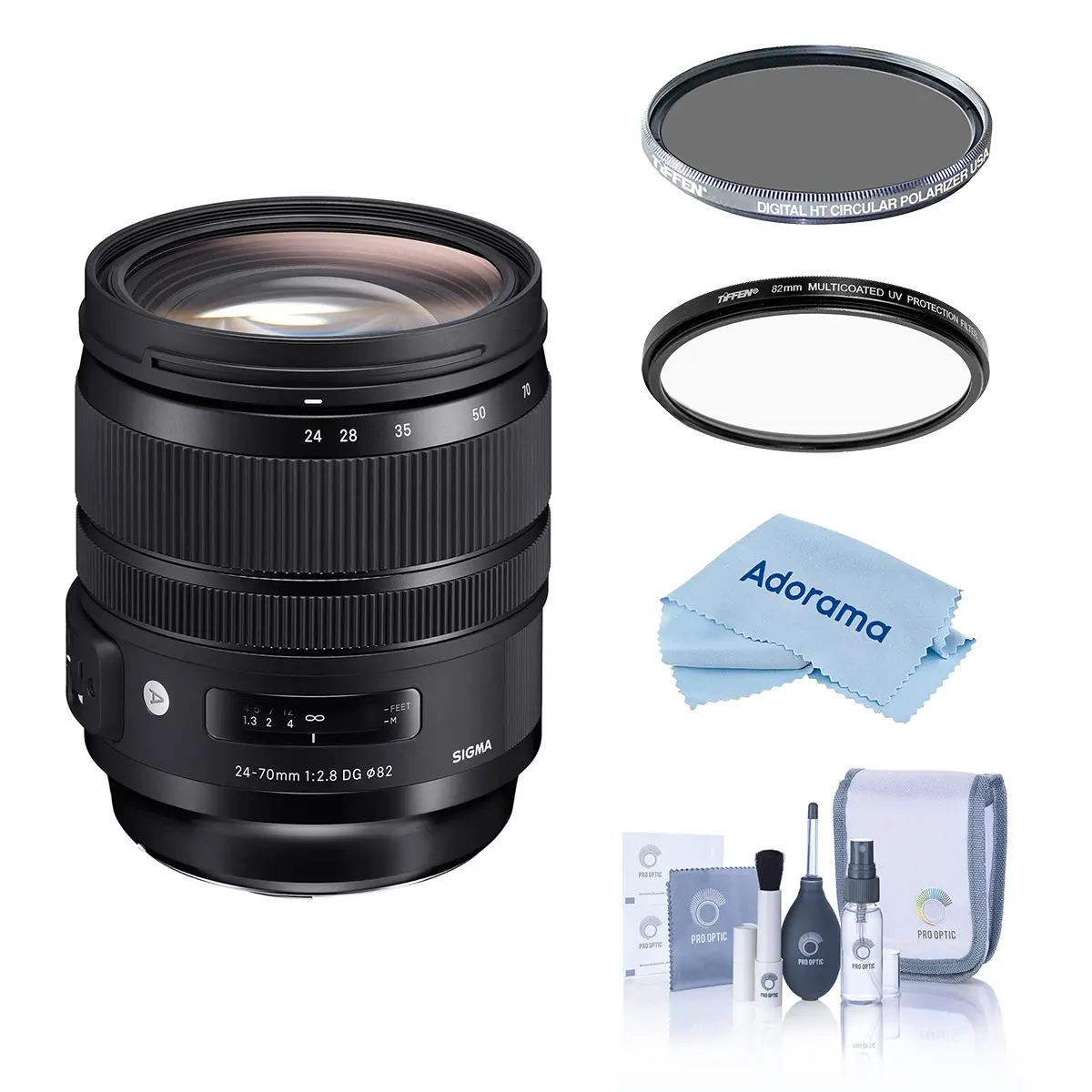 Sigma 24-70mm f/2.8 DG OS HSM ART Lens for Nikon F, Bundle with Tiffen UV and CPL Filters