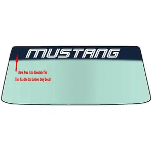 Fits A MUSTANG or GT - SHELBY Font Style Vehicle Custom Windshield Banner Graphic Die Cut Decal - Vinyl Application Tool Included